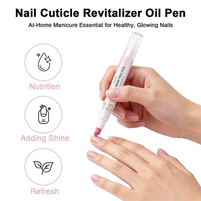 Skiennix 2-in-1 Cuticle Oil Pusher Pen - Ceramic Tool for Nail Care & Moisturizing (1 Piece)