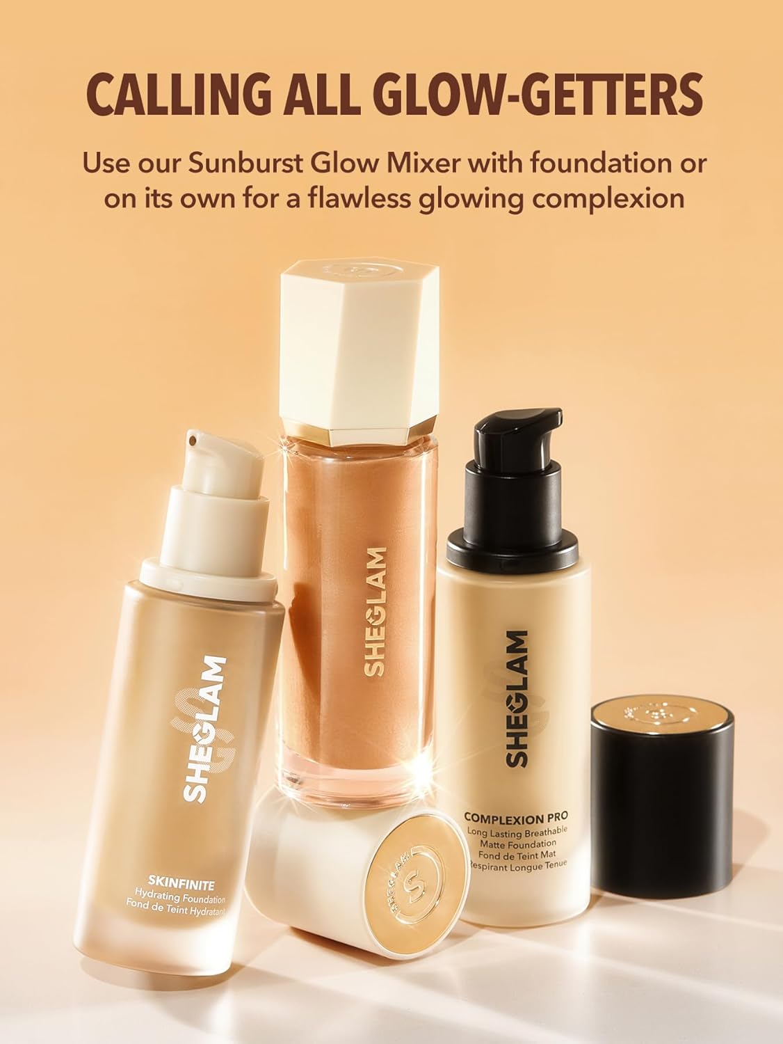 Sunburst Glow Mixer - 4-in-1 Liquid Complexion Booster | Hyaluronic Acid, Vegan, Medium Tan Neutral