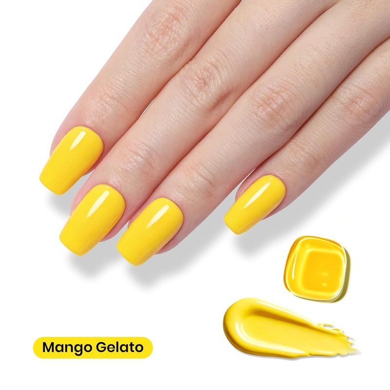 Beetles Yellow Gel Nail Polish - Mango Gelato | 15ML Long-Lasting Soak Off UV LED Summer Nail Art