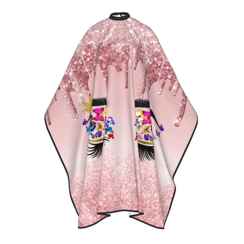 Carwayii Barber Cape Hello Glitter Gorgeous Eyelash Salon Apron Hair Cutting Cape Barbershop Kits For Women-55''X66''
