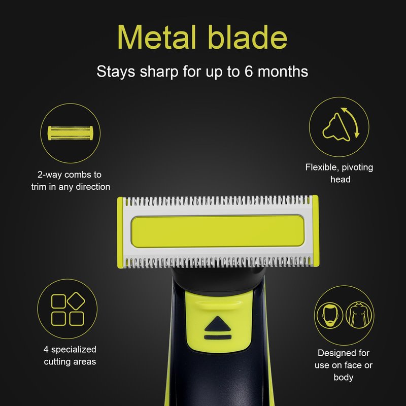 Electric Shaver Replacement Heads Compatible with Norelco One Blade Razors QP14xx,QP25xx,QP26xx,QP27xx,QP28xx,QP65xx,QP66xx Models (4 Pack)