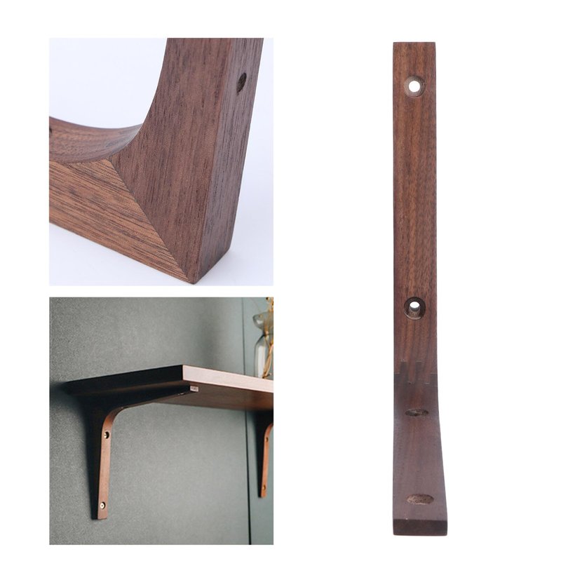 Scicalife Wooden Shelf Bracket 8In – Heavy Duty Floating Support Rustic Walnut Colour – for Wall Mounted Shelves Coffee Bar Bookshelf Decor for Solid Wood Oak Teak Shelves