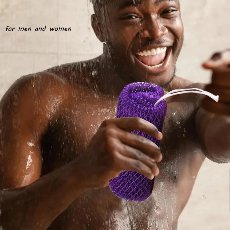 African Net Sponge Authentic Exfoliating Body Back Scrubber Bath Sponge Shower Loofah Washcloth Gentle for All Skin Types 2pcs