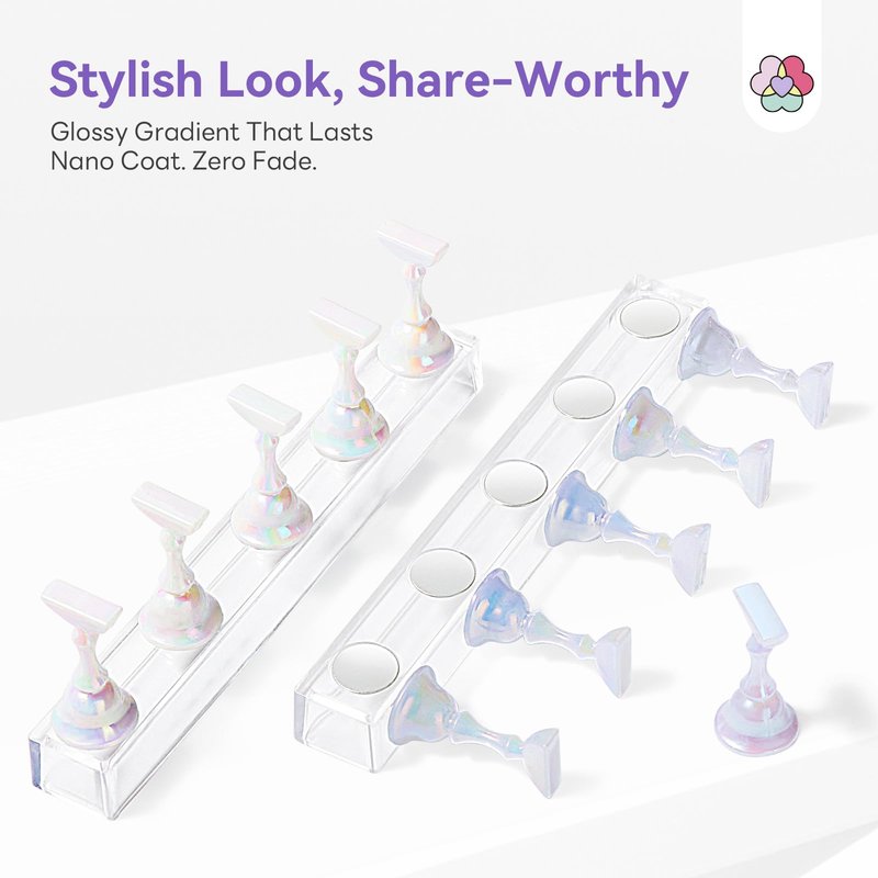 SAVILAND Nail Holder for Painting Nails: 3PCS Nail Stand Strong Magnetic Nail Stand for Press Ons Nail Stand for Nail Art Aurora Nail Holder Press on Nail Stand 40Pcs Reusable Putty Acrylic Nail Tools