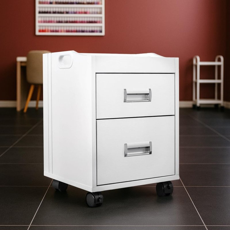 Pedicure Trolley Cart - Alera II White with Spacious Storage & Durable Design