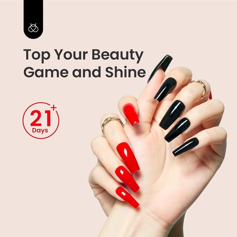 beetles Gel Polish 2Pcs 15ml No Wipe Top Coat Gel Nail Polish High Gloss Shiny Long-Lasting Clear Gel Top Coat, Soak Off Nail Lamp, Summer Nails Home DIY Manicure and Nail Salon Gifts for Women