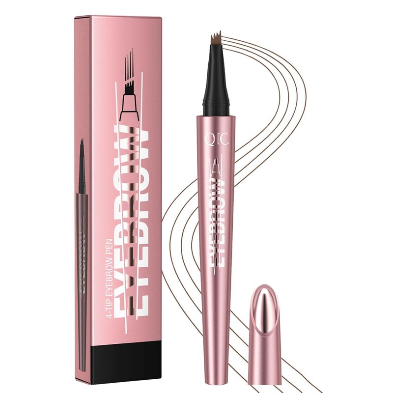 Eyebrow Pencil - Micro-Fork 4-Tip Design for Natural Hair-Like Strokes | Smudge-Proof, 02# Brown