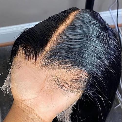 SKINLIKE Real HD Lace Frontal Human Hair Pre Plucked Natural Hairline Invisible Closure Ultra Thin Swiss HD Lace Bleach Knots Closure Human Hair with Baby Hair (5x5 Hd Straight, 14 inch)