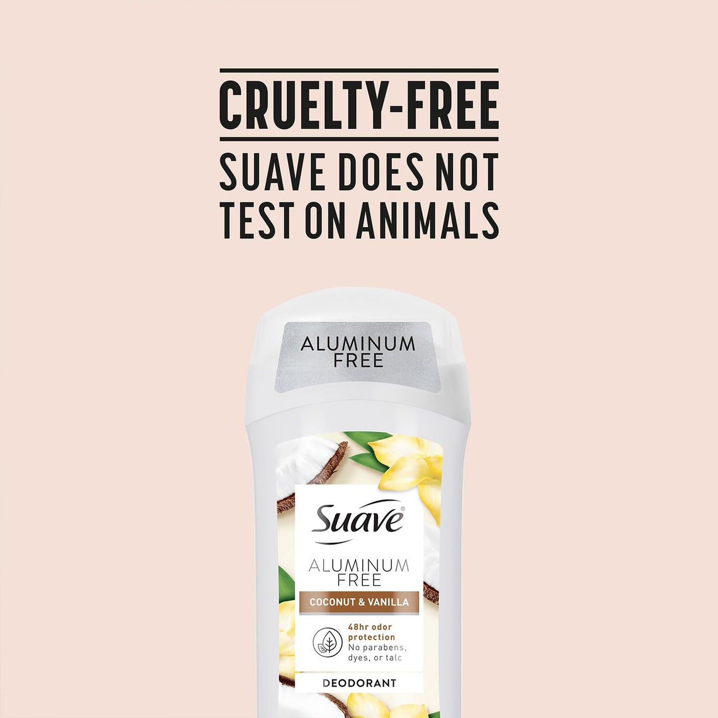 Suave Aluminum-Free Deodorant for Women, Coconut & Vanilla, 2.6 Oz