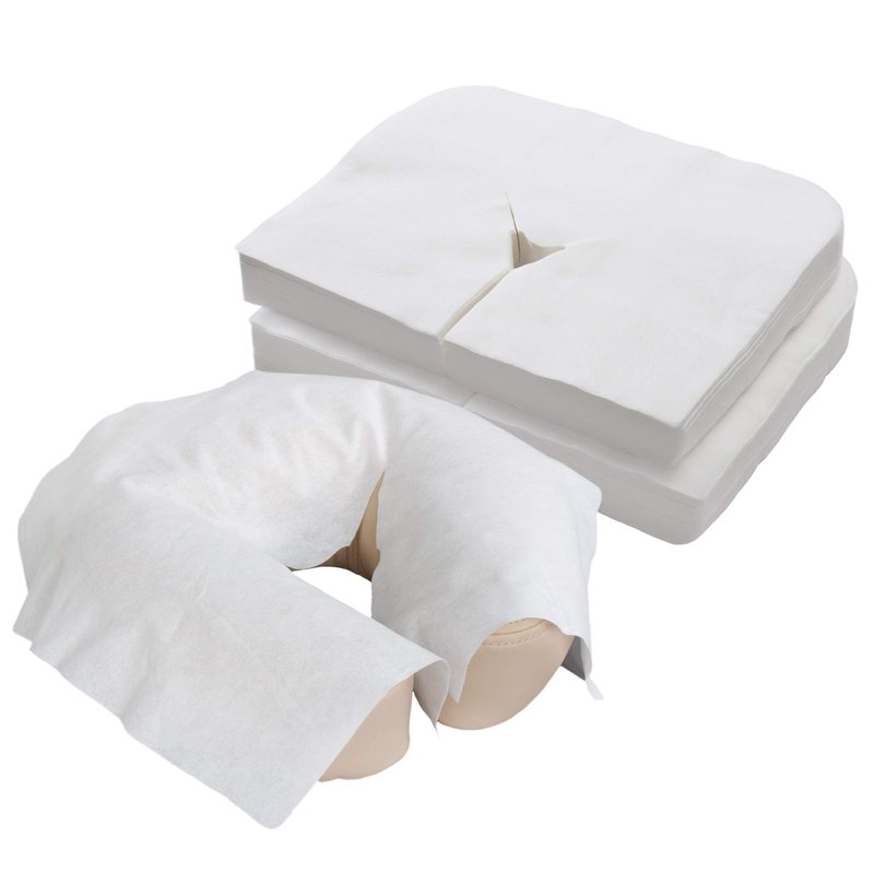 EarthLite Disposable Face Cradle and Headrest Covers, 100-Pack, Medical-Grade, Ultra Soft, Luxurious, Non-Sticking for Massage Tables & Chairs, White