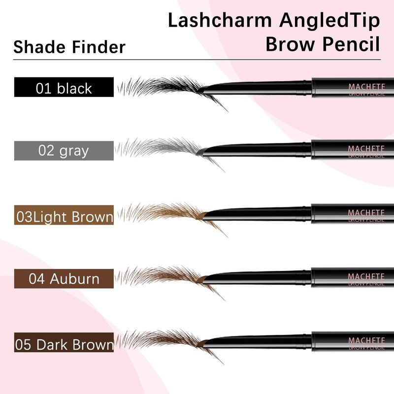 Eyebrow Pencil for Women, Dark Brown Waterproof Brow Pencil, 0.1mm Ultra-Fine Automatic Pencil with Angled Precision Tip & Built-In Spoolie Brush, Long-Lasting Natural Eyebrow Makeup, 0.003 Oz