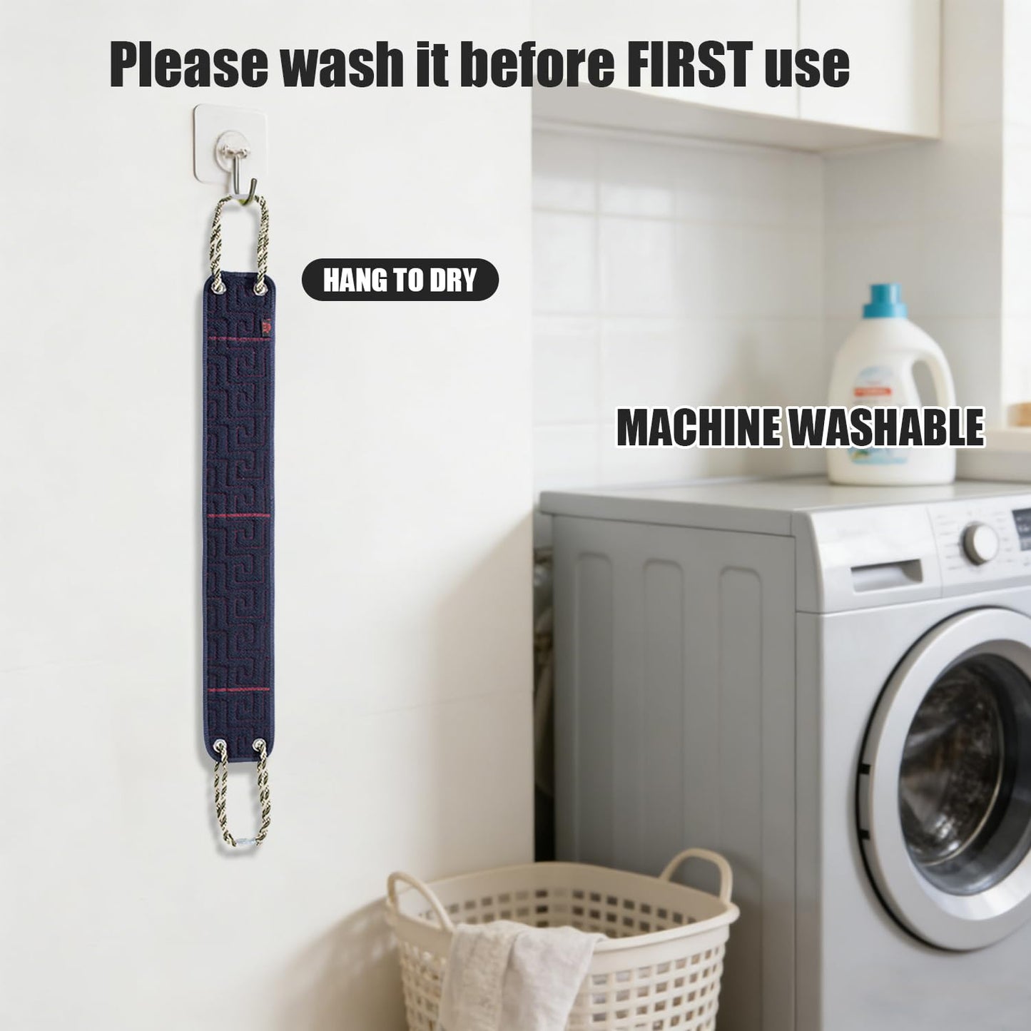 Back Scrubber with Handles for Shower, 38 Inches Dual-Sided Exfoliating Body Scrubber for Men Women, Back Washer for Shower, Back Exfoliator for Deep Clean, Back Cleaner Bath Scrubber for Body