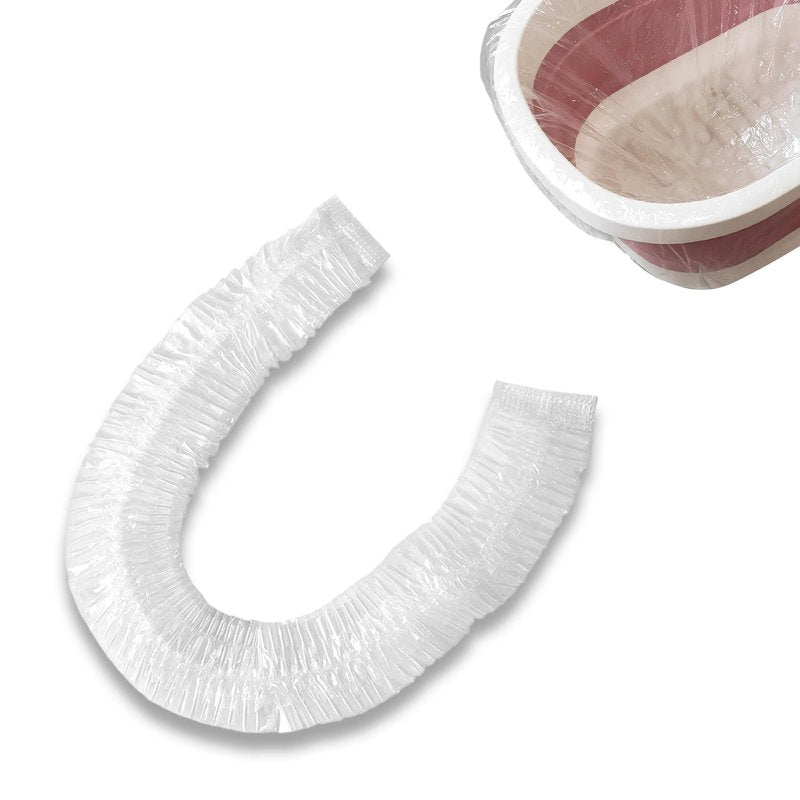 20 Pcs Transparent Disposable Pedicure Liners, Unbreakable Foot Pads for Foot Spa and Pedicure, One Size Fits Most with Elastic Band for Hotel, Home Use, Cleanliness and Hygiene in Pedicure Treatments