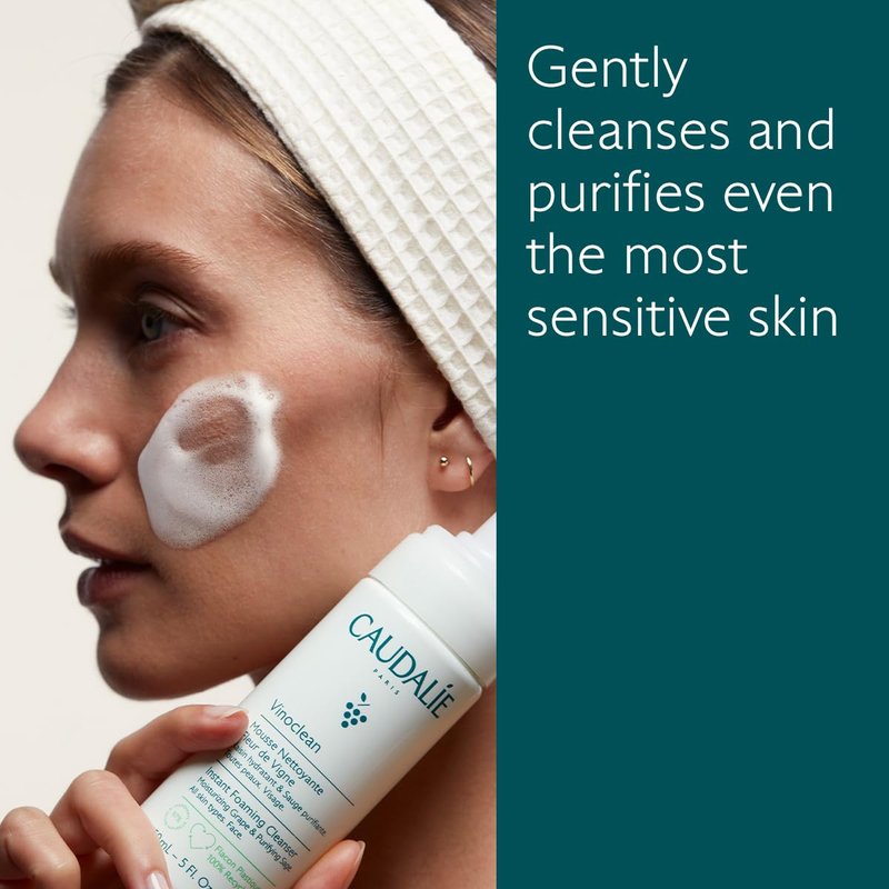 Caudalie Vinoclean Gentle Instant Foaming Facial Cleanser for All Skin Types - 50 mL