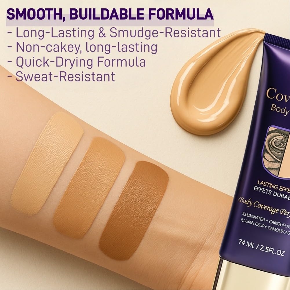 Skiennix Waterproof Body Concealer - Buildable Coverage Foundation for Uneven Skin Tone | Long-Lasting, Natural Finish