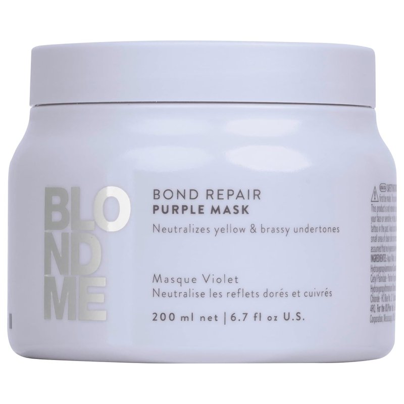 BlondMe Bond Repair Purple Mask - Neutralizes Yellow & Brassy Tones | For Healthy, Cool-Toned Blonde Hair