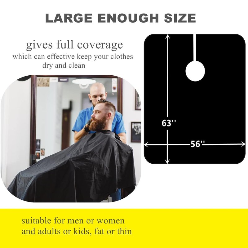 Barber Cape - Professional Salon Hair Cutting Cape | 56x63 Inches for Haircuts, Coloring & Styling