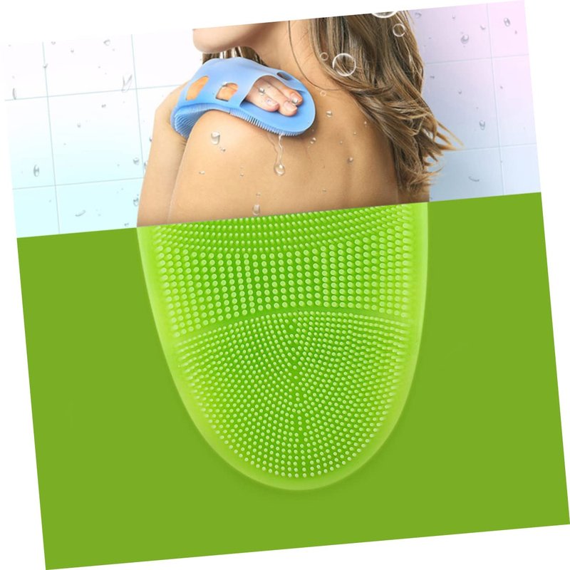 Healifty 2Pcs Silicone Body Scrub Gloves for Exfoliating and Spa Massage Bath Shower Gloves for Women Men Baby Gentle Skin Care 8.66X4.33 Inches