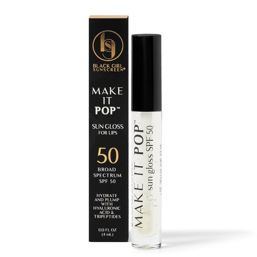BlackGirlSunscreen BLACK GIRL SUNSCREEN - Make It Pop Sungloss - Revolutionary Sun Protection and Gloss in One - SPF 50 (Cherry Noir)