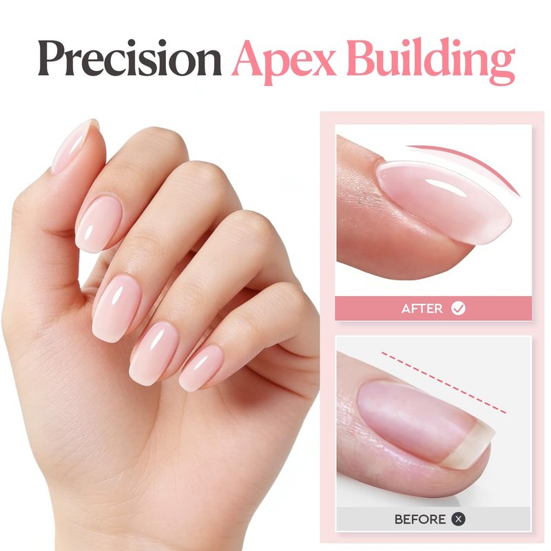AzureBeauty Builder Gel for Nails, 18ml 7-in-1 Nude Pink Builder Gel,Beginner Friendly, 30-Day Nail Strengthener Extension Glue, For Home Salon DIY & Gifts