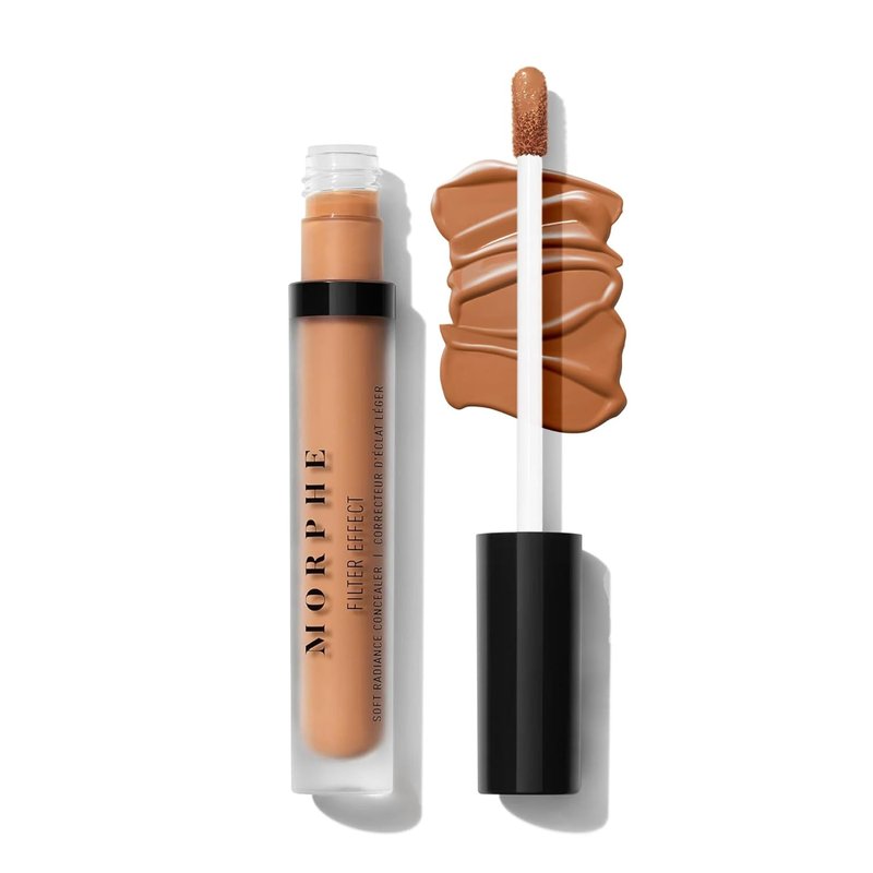 Morphe Filter Effect Concealer - Buildable Liquid Coverage with Hyaluronic Acid & Pomegranate - Deep 34 (Cool) 0.12 fl oz