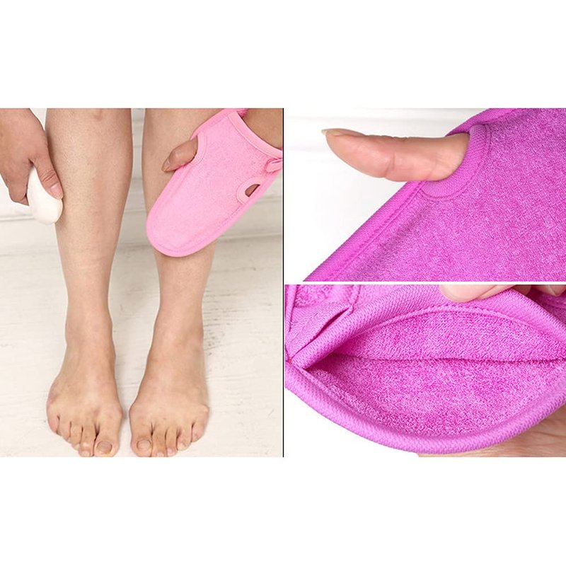 3PCS Bathing Mittens Shower Soft Skin Care Face Exfoliating Body Wash Massage Spa Mitt Soft Back Rubbing Gloves for Men Women (Color Random)