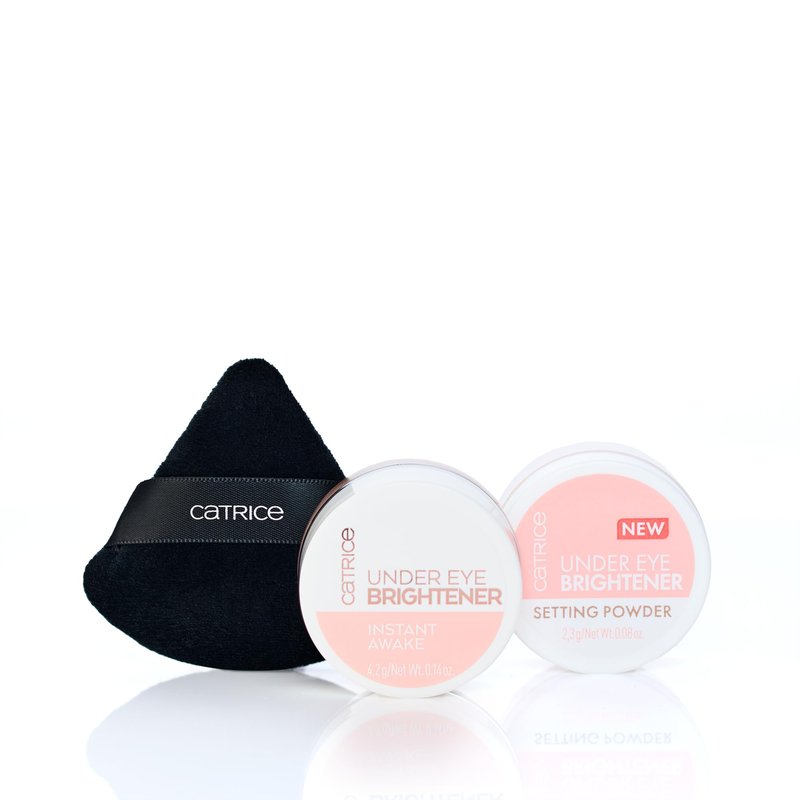 Catrice | Under Eye Brightener & Setting Powder Gift Set in 010 Light Rose + Magic Perfector Powder Puff Duo | Bright, Smooth & Long-Wear Finish