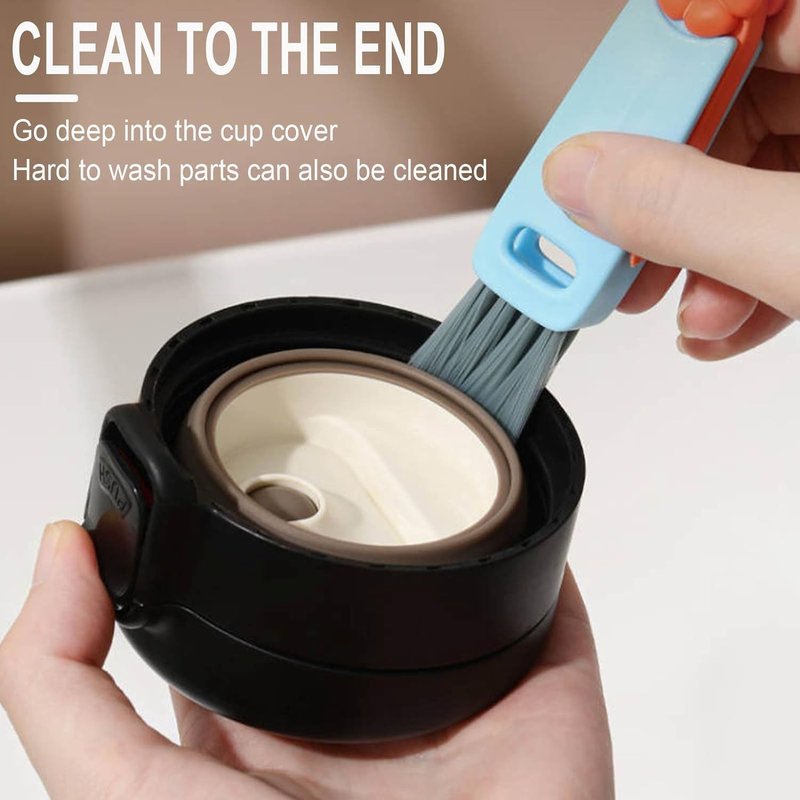 3-in-1 Multifunctional Cleaning Brush - Portable Cup Lid Cleaner for Baby Bottles & Tight Spaces