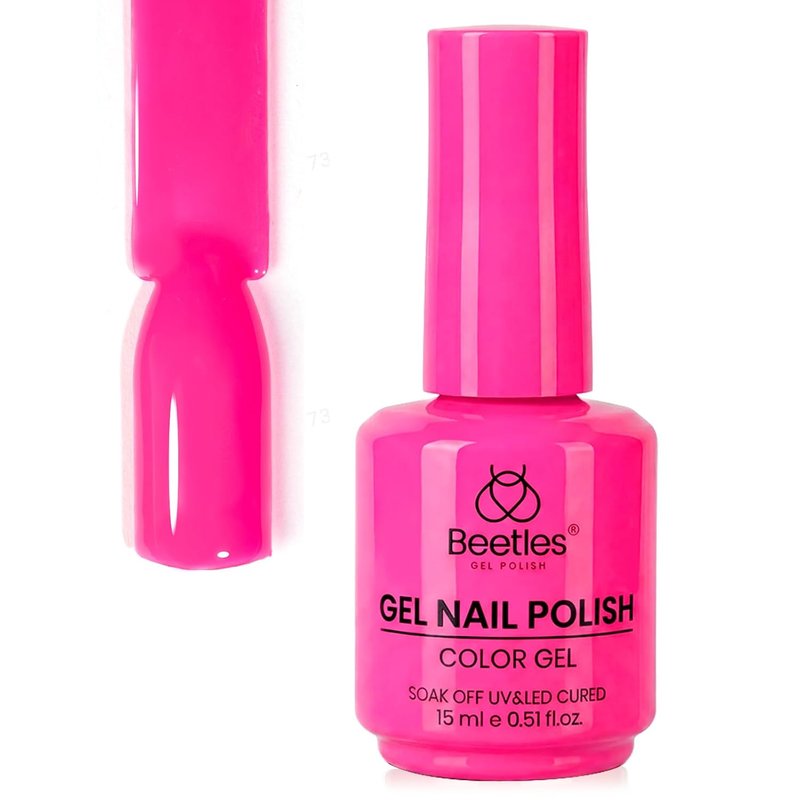 Beetles Hot Pink Gel Polish - Dragonfruit Pink 15ML | Neon Pink Soak Off UV LED Nail Art for Summer Manicure