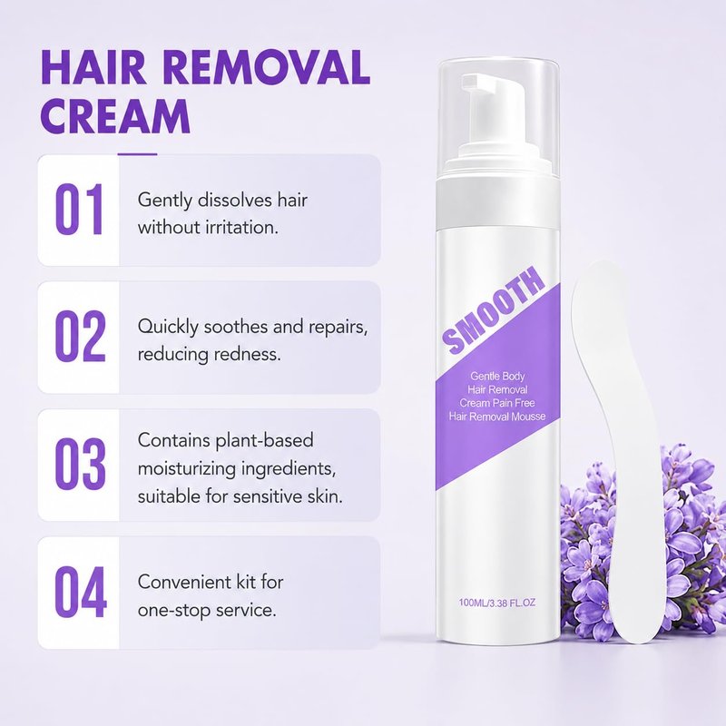 Hair Removal Spray, Smooth Hair Removal Spray for Women, Gentle Formula for Legs, Arms, Chest, Underarms & Bikini Line, Smooth-Looking Skin