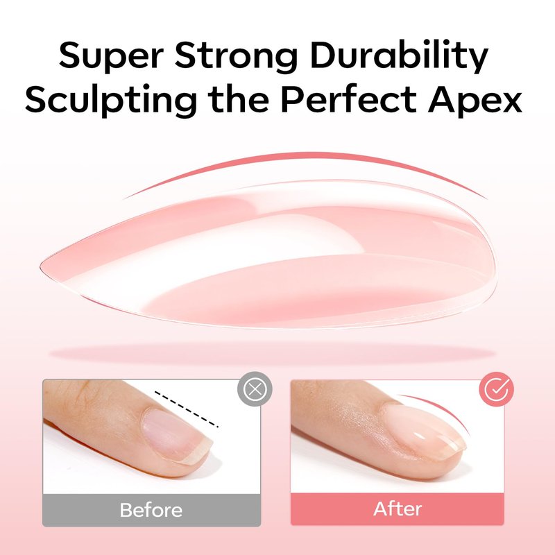 modelones Builder Rubber Gel Base Coat for Nails, Nude Pink Glitter Rubber Base Gel Nail Polish for Strengthen Apex Building Extension Protect Weak Nails Long Last U V Manicure Gift for Women