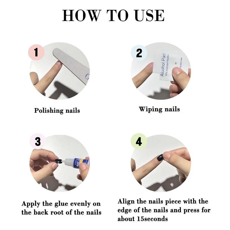 IMRAIN Press on Nails Medium Almond Fake Nails Glossy Acrylic False Nails with Cute Pattern Design Y2K Glue Stick on Nails for Women Girls 24Pcs