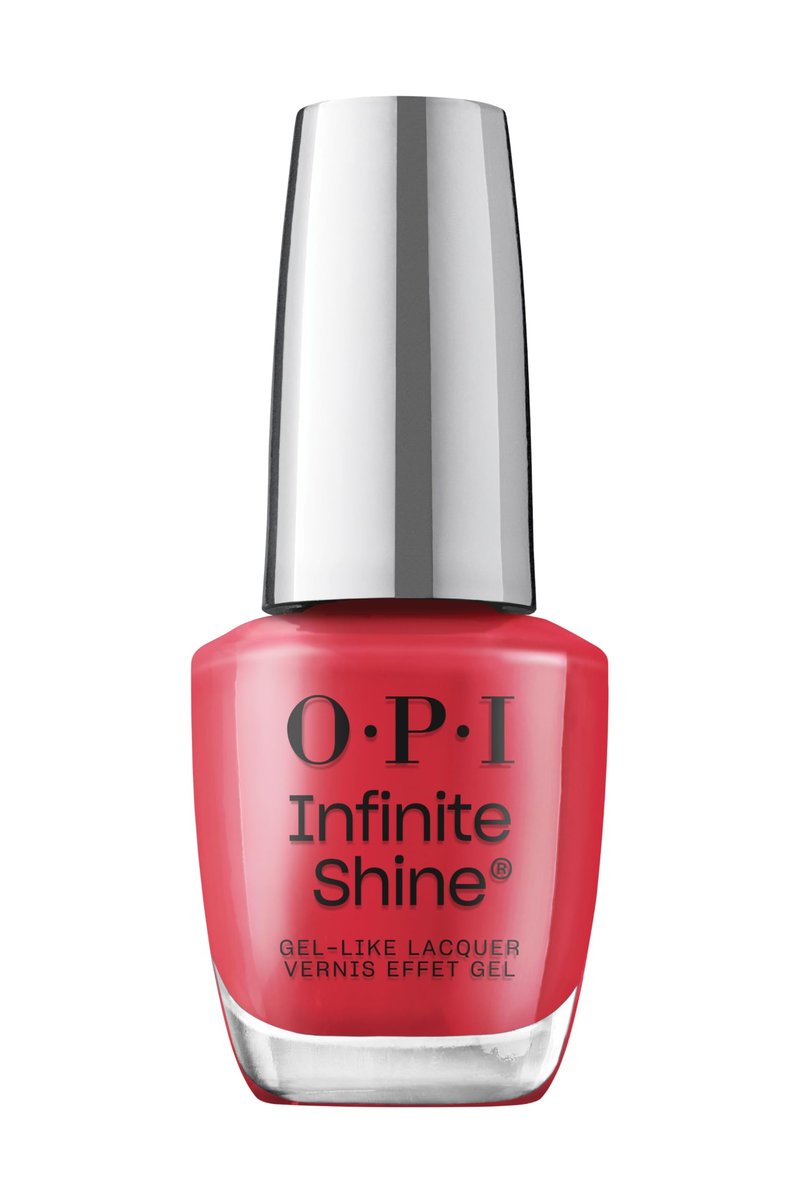 OPI Infinite Shine Dutch Tulips | Opaque Bright Red Crème Long Wear Gel Like Nail Polish | Vegan, Long Lasting, Streak Free