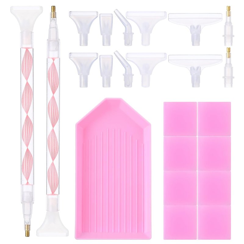 Rhinestone Picker Tool Kit - Dual-Ended Applicator & Dotting Pen Set for Nail Art | 2 Pcs with Clay Tips & Tray