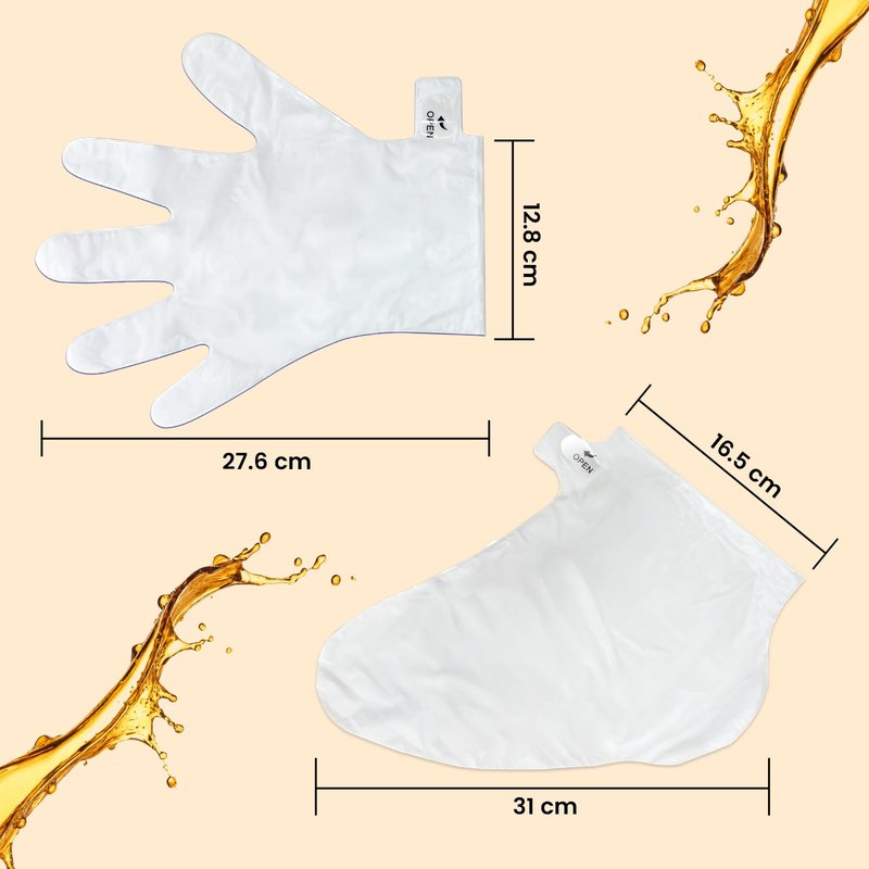 BLOOMORA Moisturizing Hand & Foot Mask Set with Shea Butter, Jojoba Oil & Vitamin E, Foot Mask for Dry Cracked Feet & Hand Moisturizer Gloves, 3 Hydrating Socks, 3 Moisturizing Gloves (3 pairs each)