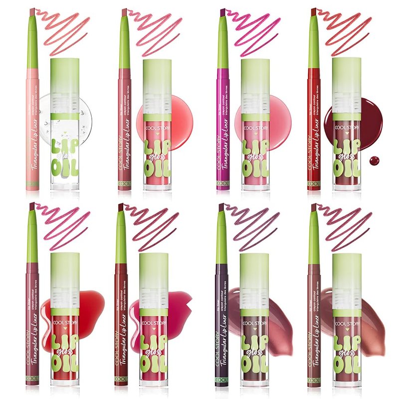 KIMIEYE Nourishing Lip Gloss with Matte Finish Lip Liner Combo Set, Clear Nude Pink Brown Long Lasting Hydrating Lip Glow Oil, High Pigmented Lightweight Lipstick Makeup for Women,#7 TRUFFLE