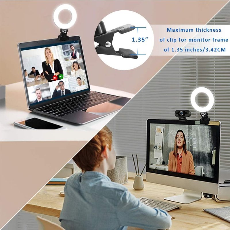 Cyezcor Video Conference Lighting Kit - Clip-On Ring Light for Remote Work & Zoom Calls | Ideal for Streaming