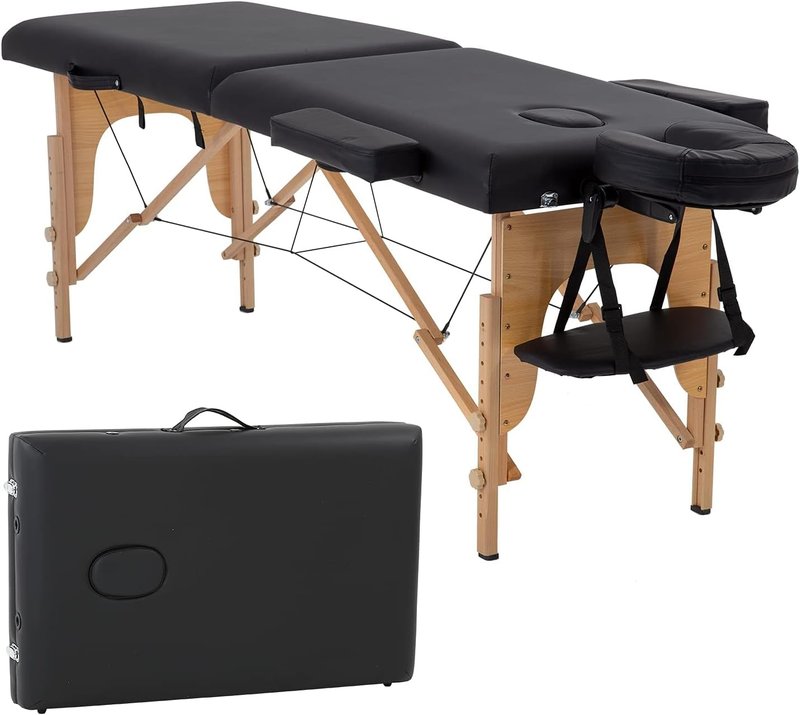 BestMassage Portable Massage Table - Height Adjustable 24 Inch Wide Spa Bed with Non-Woven Bag