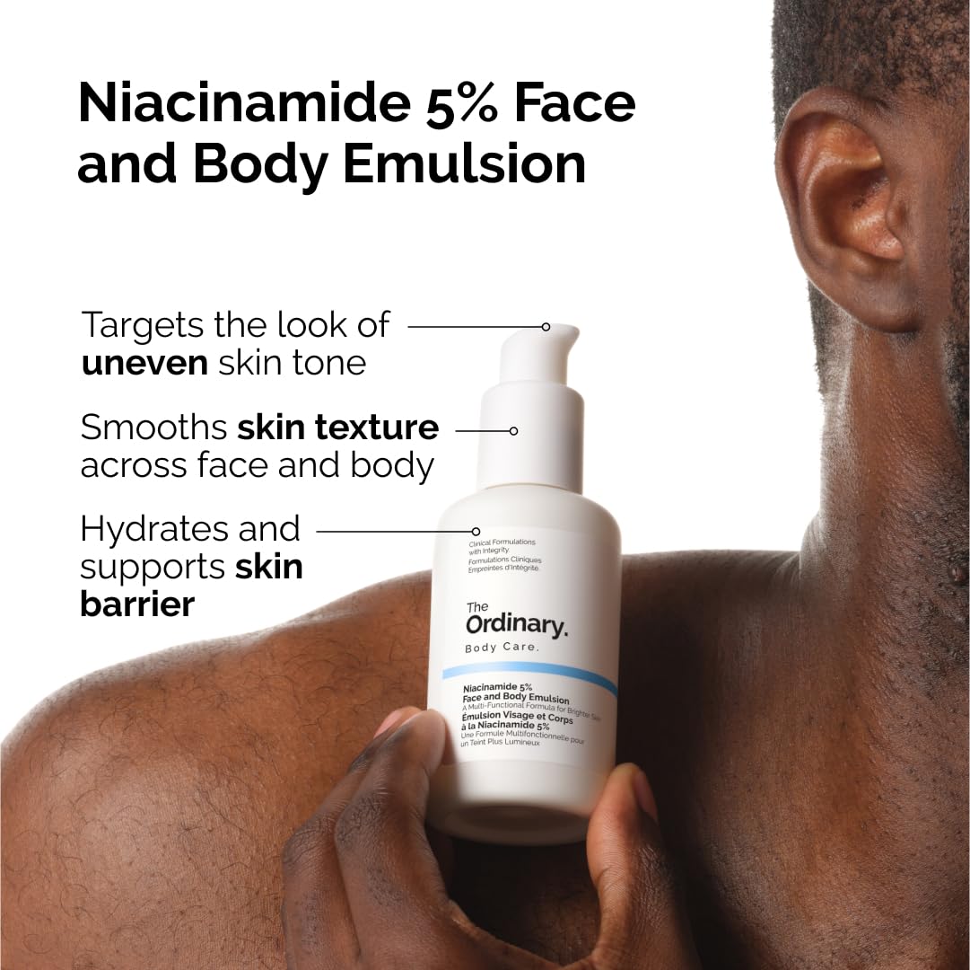 The Ordinary Face & Body Set - Daily Skincare Routine with Niacinamide 5% & Hydrating Body Lotion | Moisturizing Emulsion & Inulin
