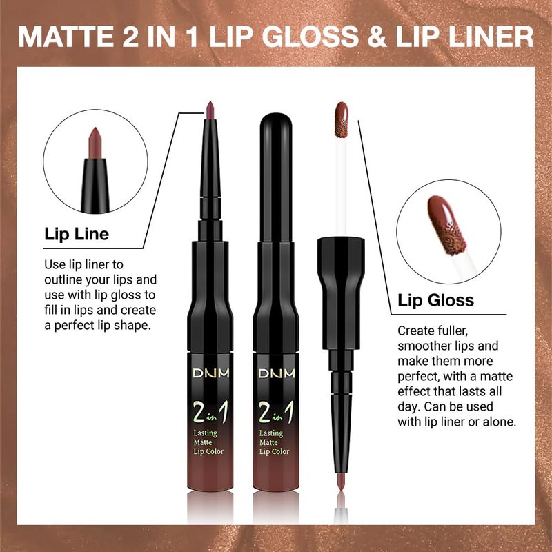 Evpct Lip Liner & Liquid Lipstick Set - Long Lasting, Waterproof, Smudge Proof | Nude Matte Finish