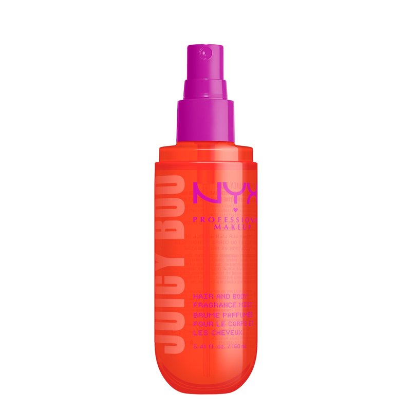 NYX PROFESSIONAL MAKEUP Fat Oil Fragrance Mist Perfume in Juicy Boo, Citrus Scented Long Lasting Hair & Body Spray With Mango & Musk Notes, Vegan & Cruelty Free, Large 5.4 fl oz