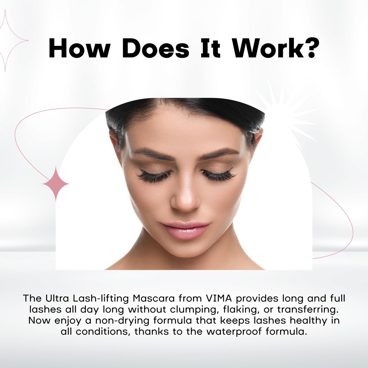 Vima Lash Extension Mascara– Waterproof and Volumizing for Bold, Defined Lashes – Smooth Application – Black Mascara