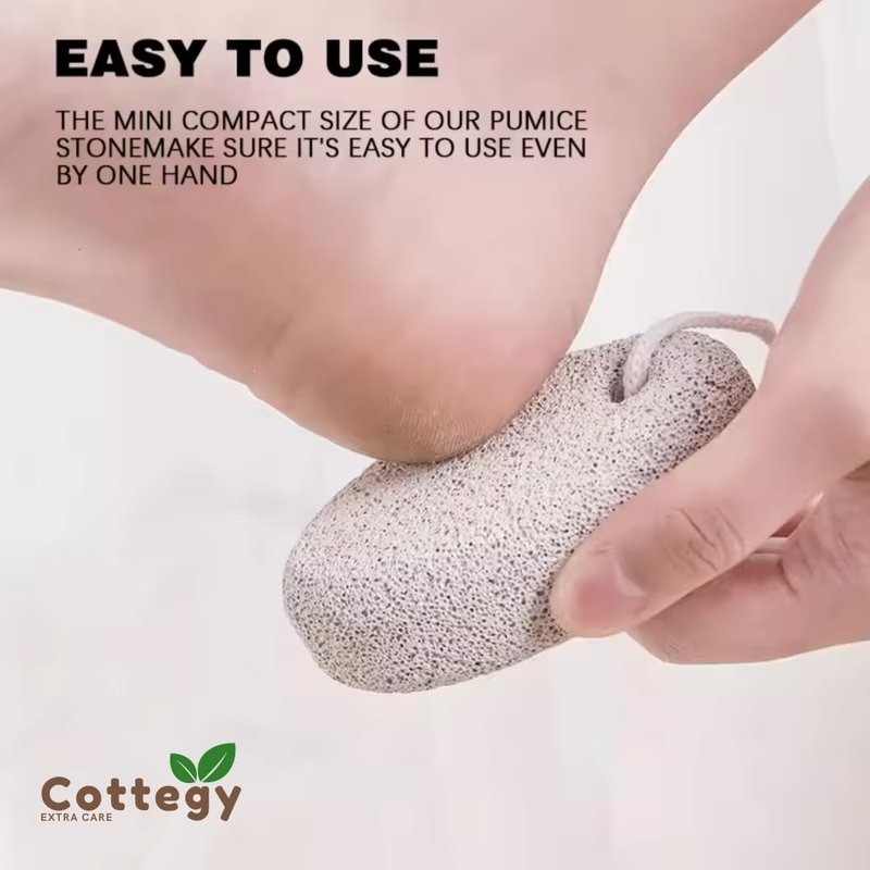 2-Pack Cottegy Natural Foot Pumice Stone for Feet, Pedicure Tools Hard Skin Callus Remover for Feet and Hands - Natural Foot File Exfoliation to Remove Dead Skin, Heels, Elbows, Hands. (White)