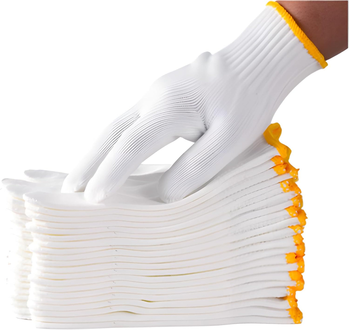 Skiennix Unisex Cotton Polyester Safety Gloves - Ideal for Gardening, Cooking & Warehouse Use | 12/36/240 Pairs