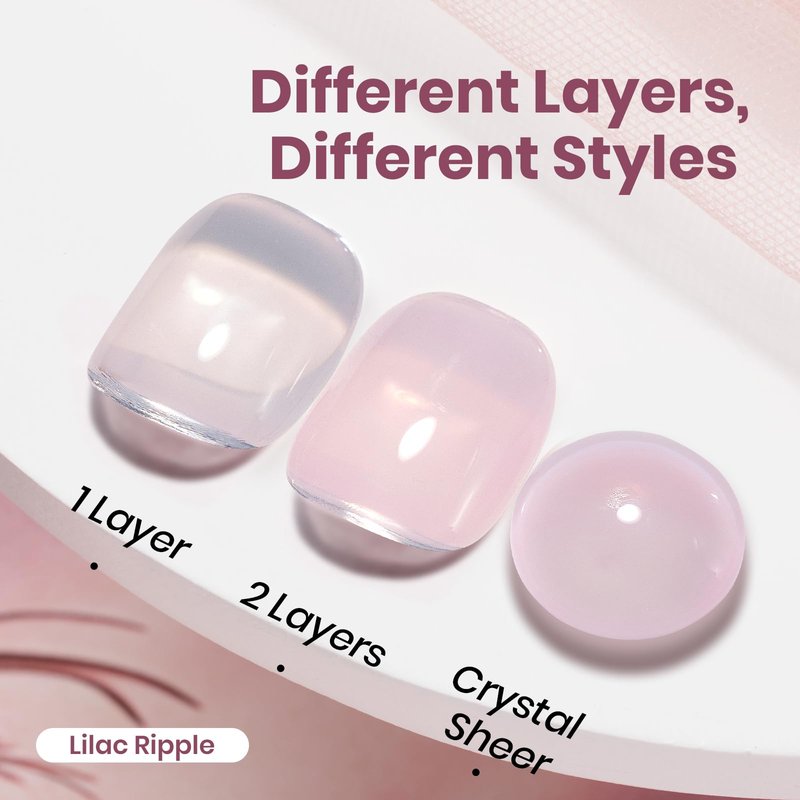 Beetles Lilac Ripple Nude Pink Gel Polish - 15ML Full Size Neutral Jelly Nude Pink Nail Polish Base Color Nail Concealer Sheer Translucent Effect Soak Off UV LED French Nail Art DIY Manicure Gifts