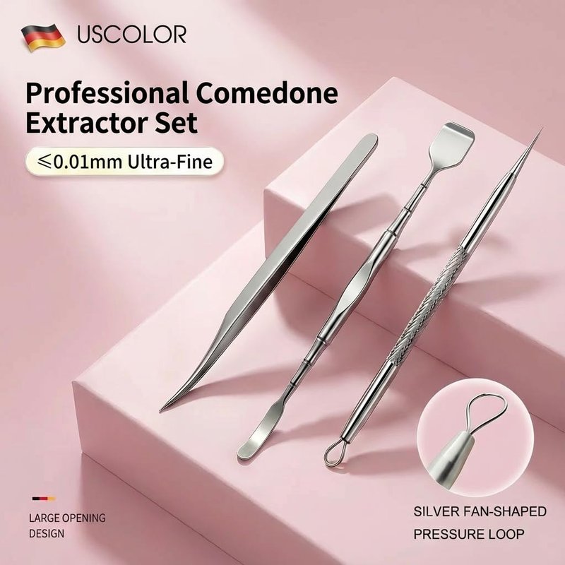 60PCS Pimple Popper Tool Kit, Professional Blackhead Remover for Face, Stainless Steel Pimple Extractor Set, Blackhead Remover Tweezers for Acne, Whitehead, and Blemish Treatment