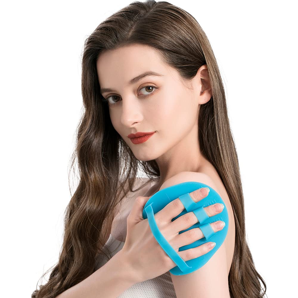 Pure Silicone Body Brush Shower Scrubber Gentle Exfoliating Bath Shower Tool, with Super Soft Manual Facial Cleansing Brush