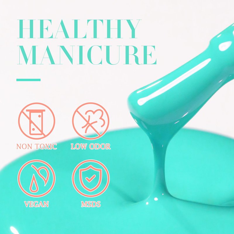 Double Rhythm Gel Nail Polish - Pure Sheer Soak Off Formula for DIY Manicure | Sea Blue 15ML