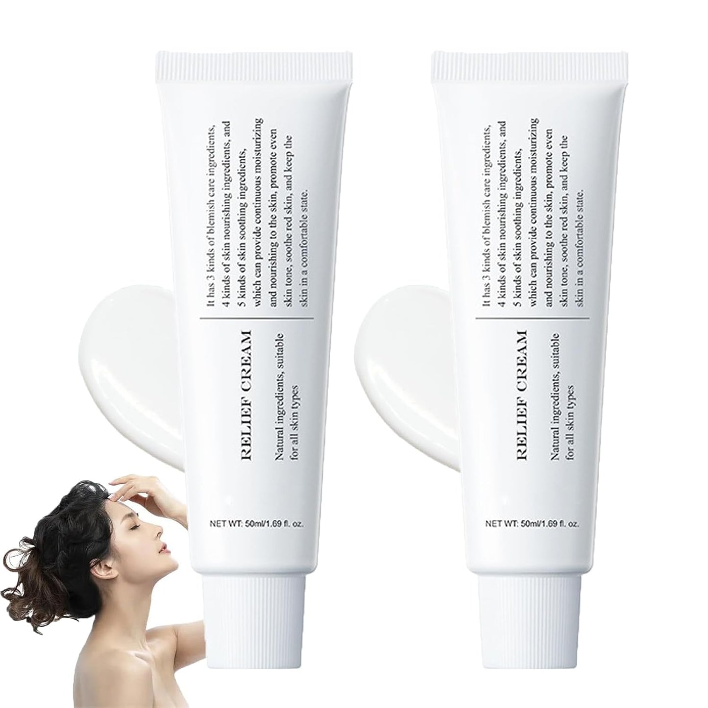 Virularty Relief Cream, Intensive Repair Cream, Soothing Moisturizer Lasting Hydration Facial Moisturizer, Hydration, Korean Skin Care 2 Pes