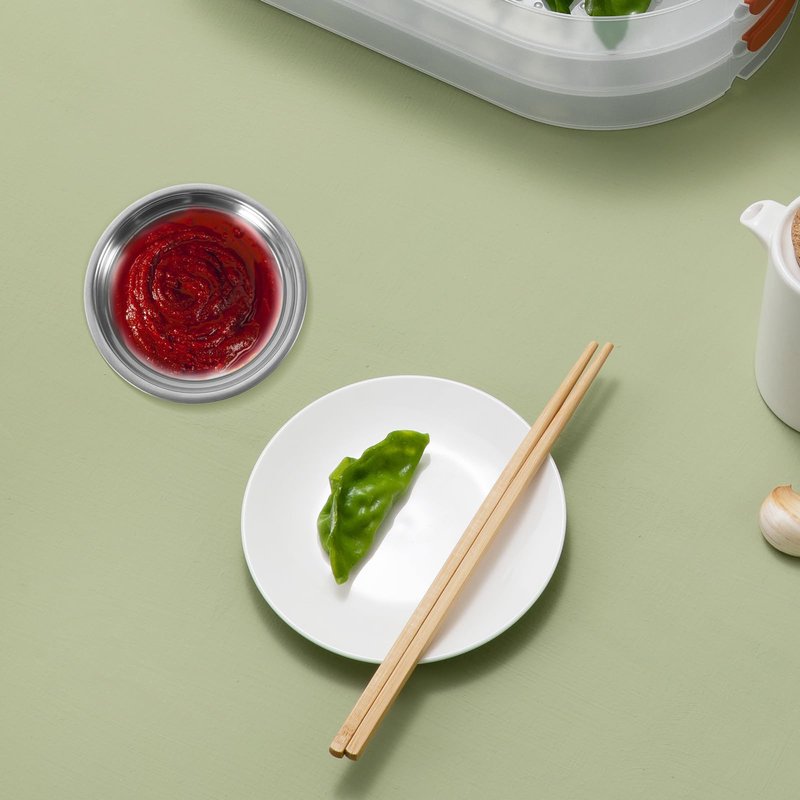 Hemoton 10Pcs Stainless Steel Sauce Dishes 3.93 Inch Round Mini Plates for Condiments Mustard Appetizers Bbq Sushi Snack Serving Home Restaurant